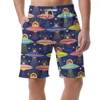 Alien Cat Custom Pet Hawaiian Short for Men