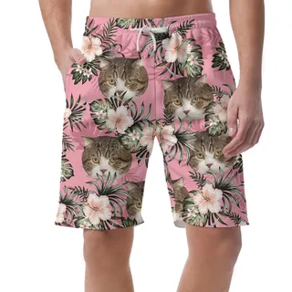 Purrfect Paradise Custom Pet Hawaiian Short for Men