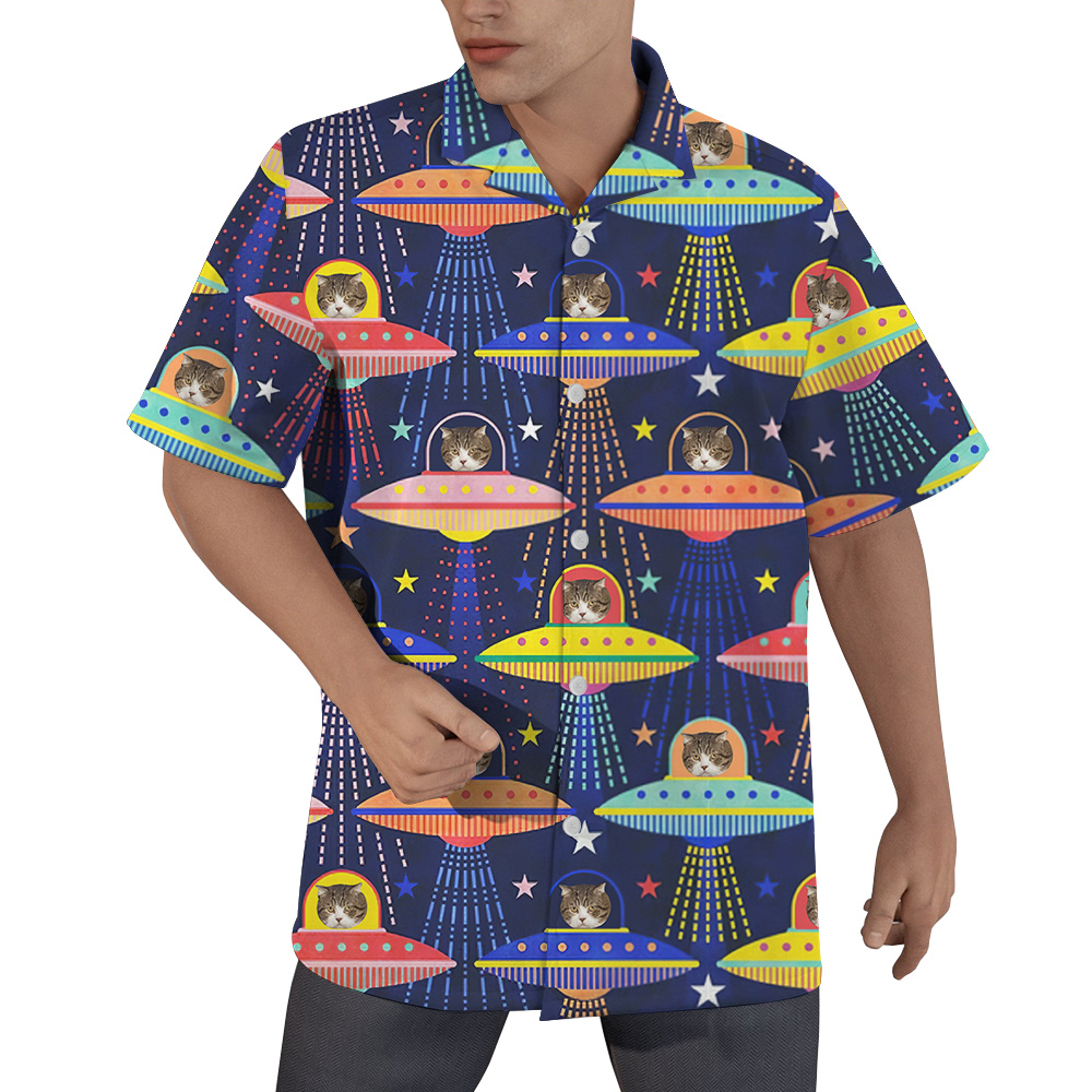 Cat Encounter Custom Pet Hawaiian Shirt for Men - variant image 1