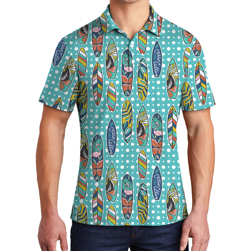 Purradise Custom Pet Hawaiian Polo Shirt for Men - variant image 1