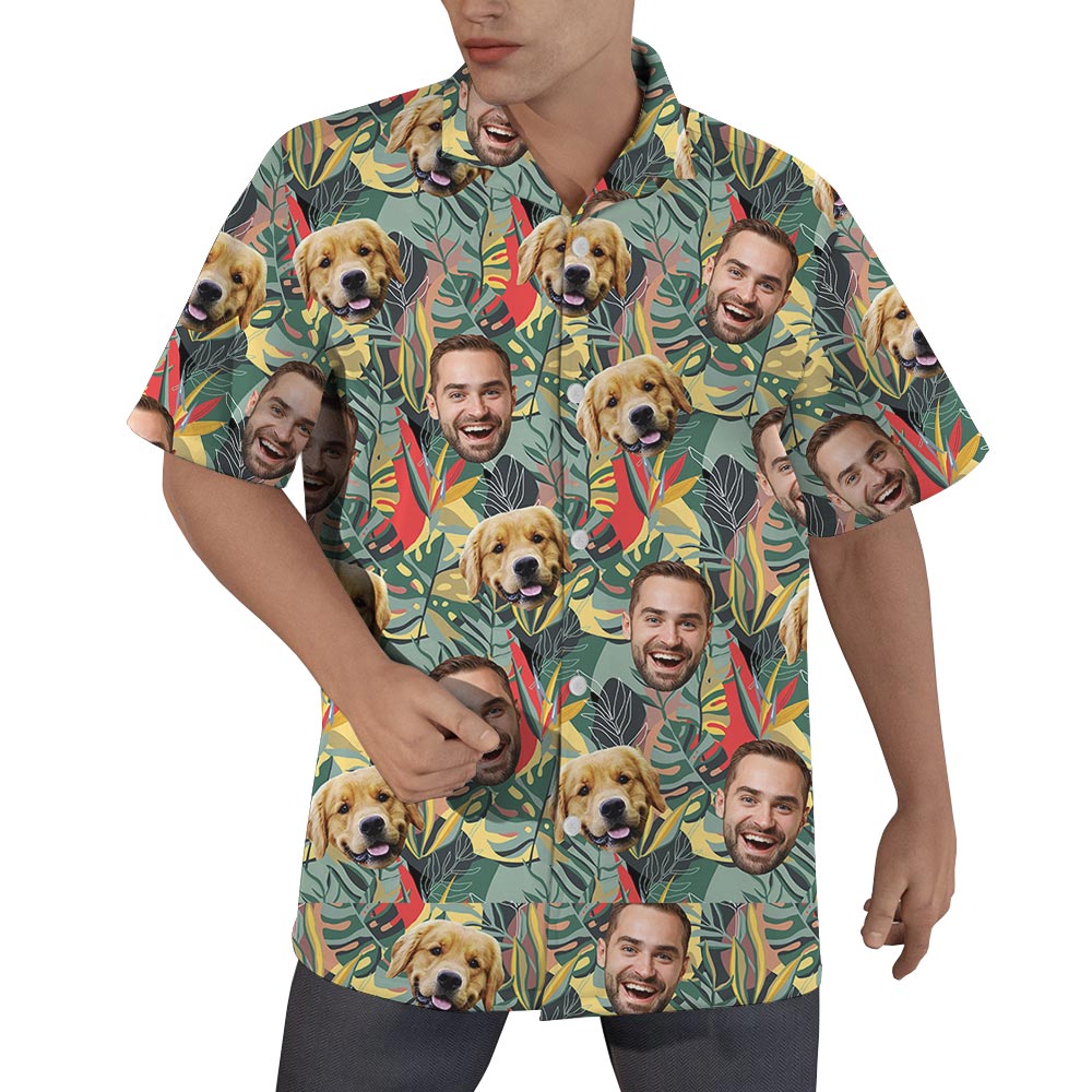 Custom Face Tropical Hawaiian Shirts Men - variant image 1