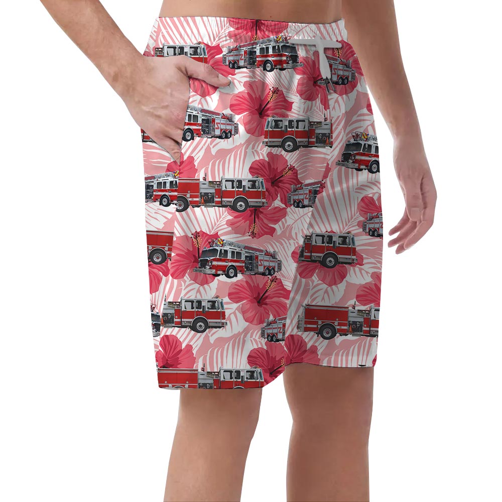 Hibiscus Flower Hawaiian Shorts Men