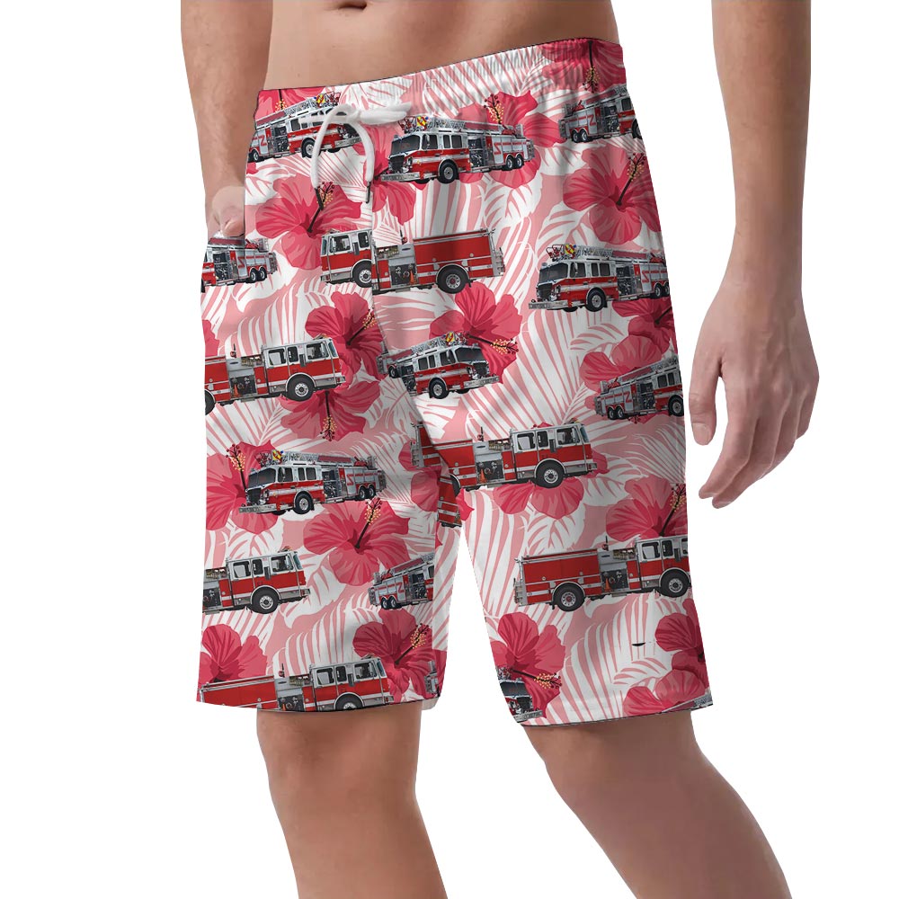 Hibiscus Flower Hawaiian Shorts Men
