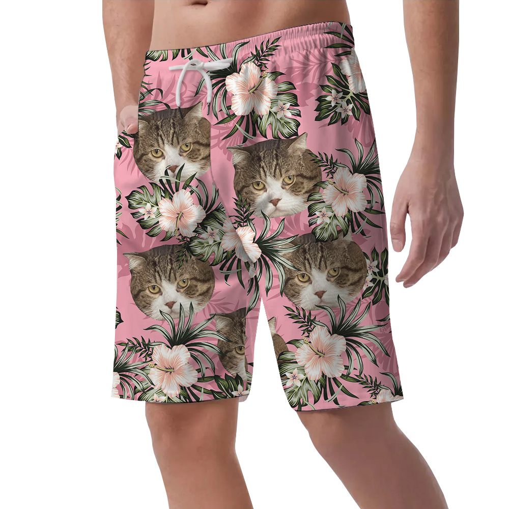 Purrfect Paradise Custom Pet Hawaiian Short for Men