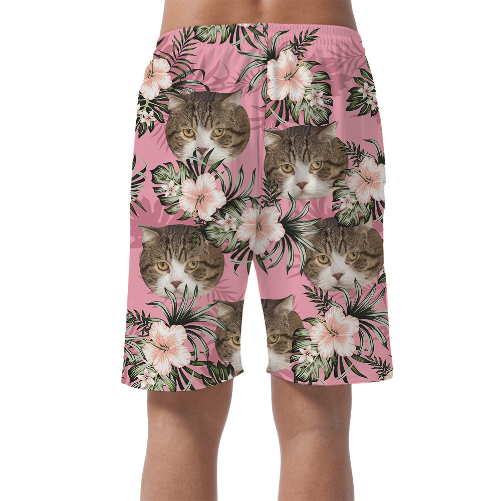 Purrfect Paradise Custom Pet Hawaiian Short for Men