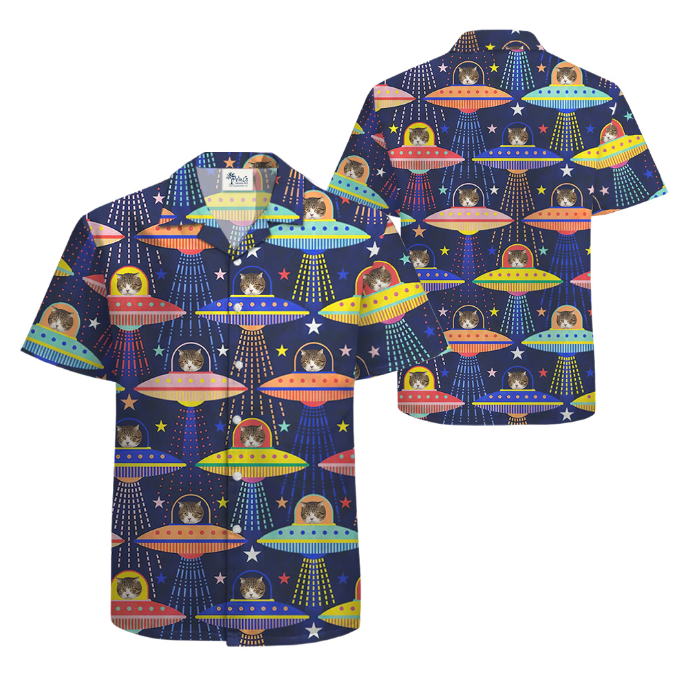 Cat Encounter Custom Pet Hawaiian Shirt for Men
