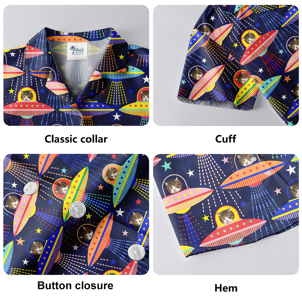 Cat Encounter Custom Pet Hawaiian Shirt for Men