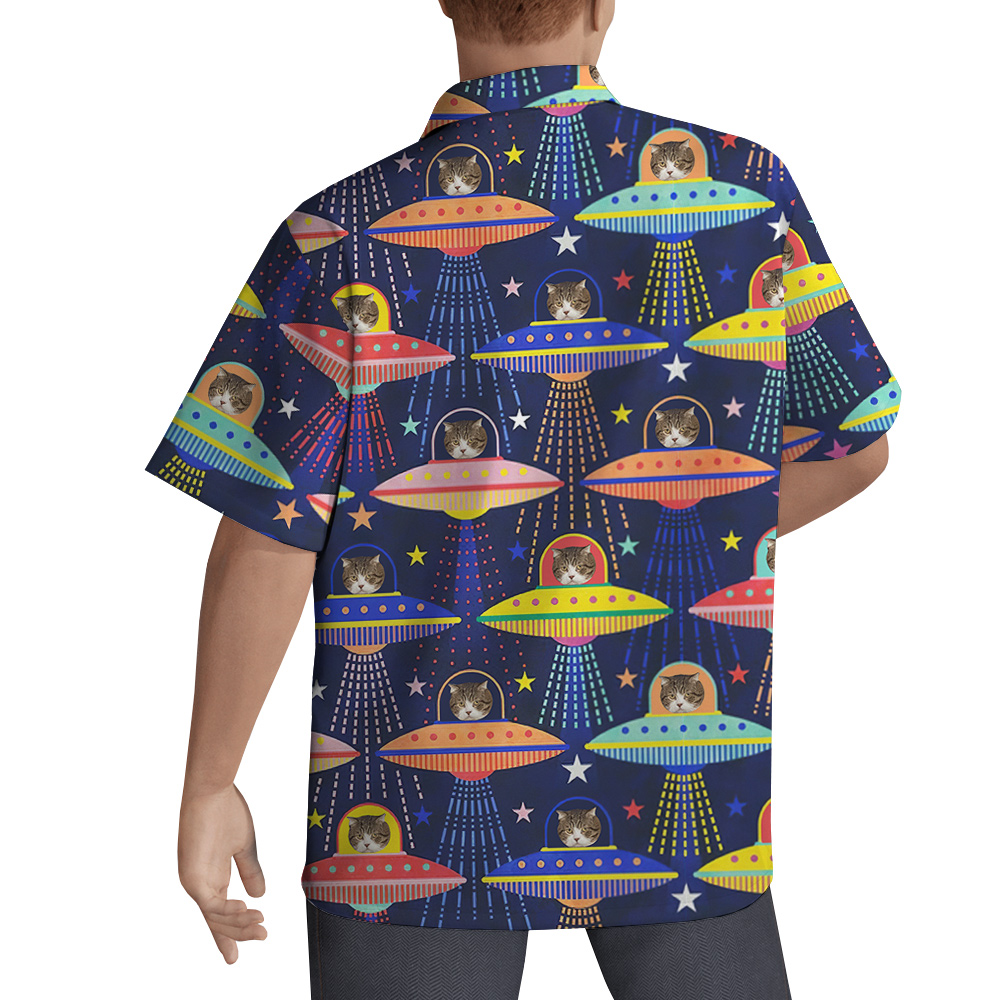 Cat Encounter Custom Pet Hawaiian Shirt for Men