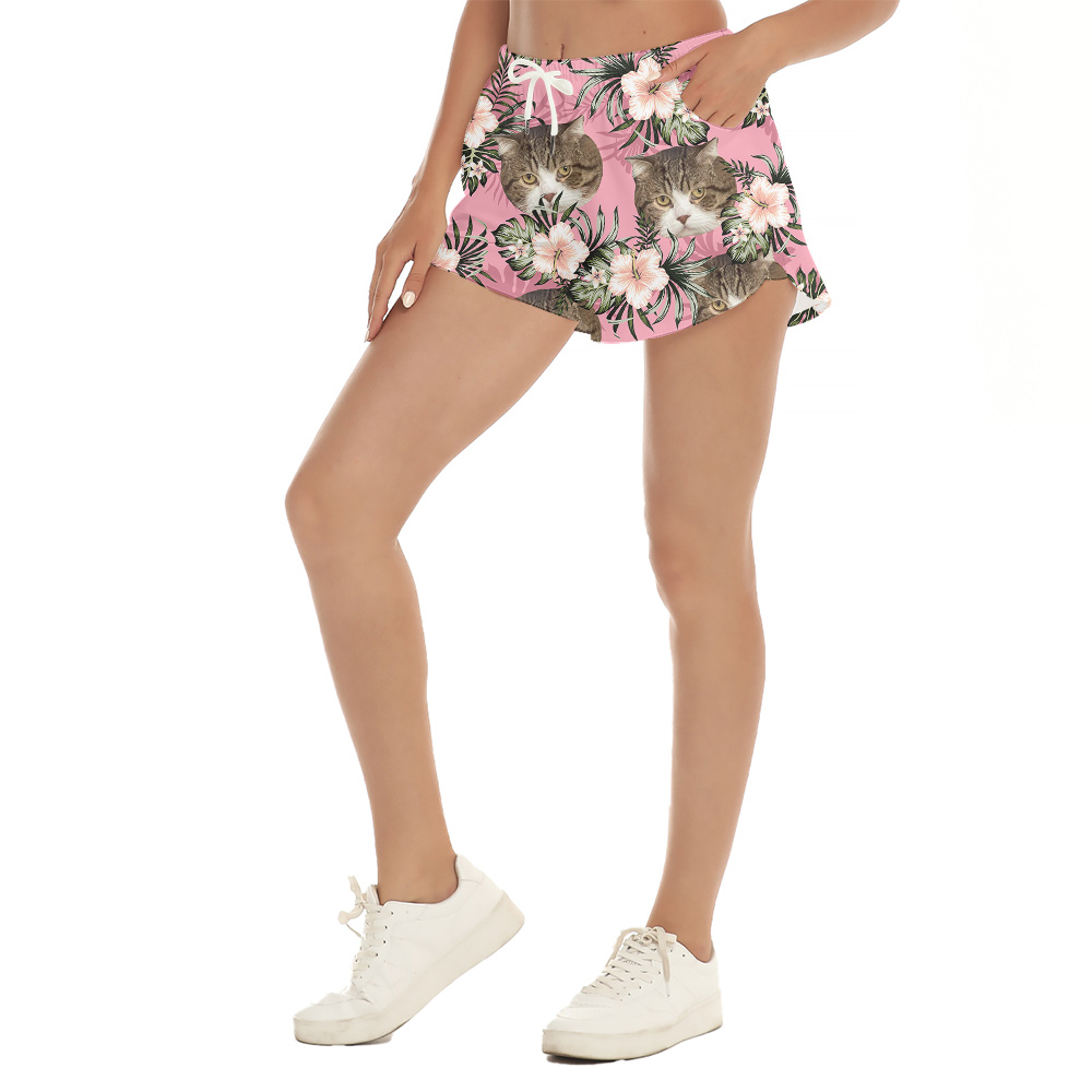 Cat Paw Custom Pet Hawaiian Short for Women