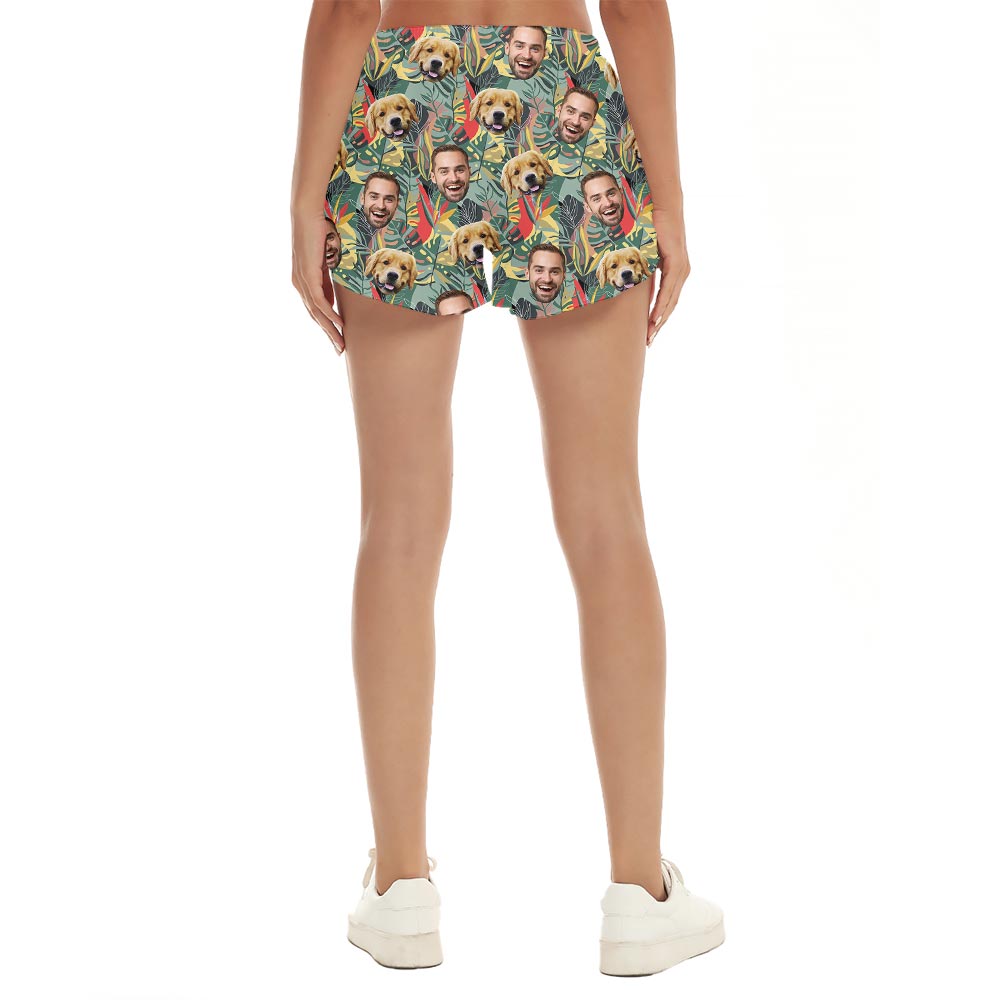Funny Custom Faces Hawaiian Shorts Women