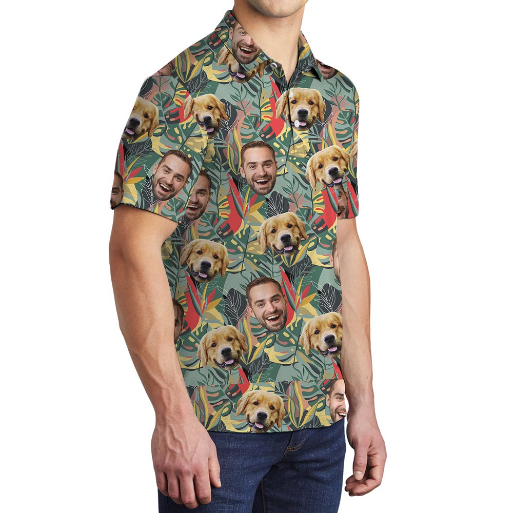 Custom Hawaiian Tropical Polo Men With Multiple Faces