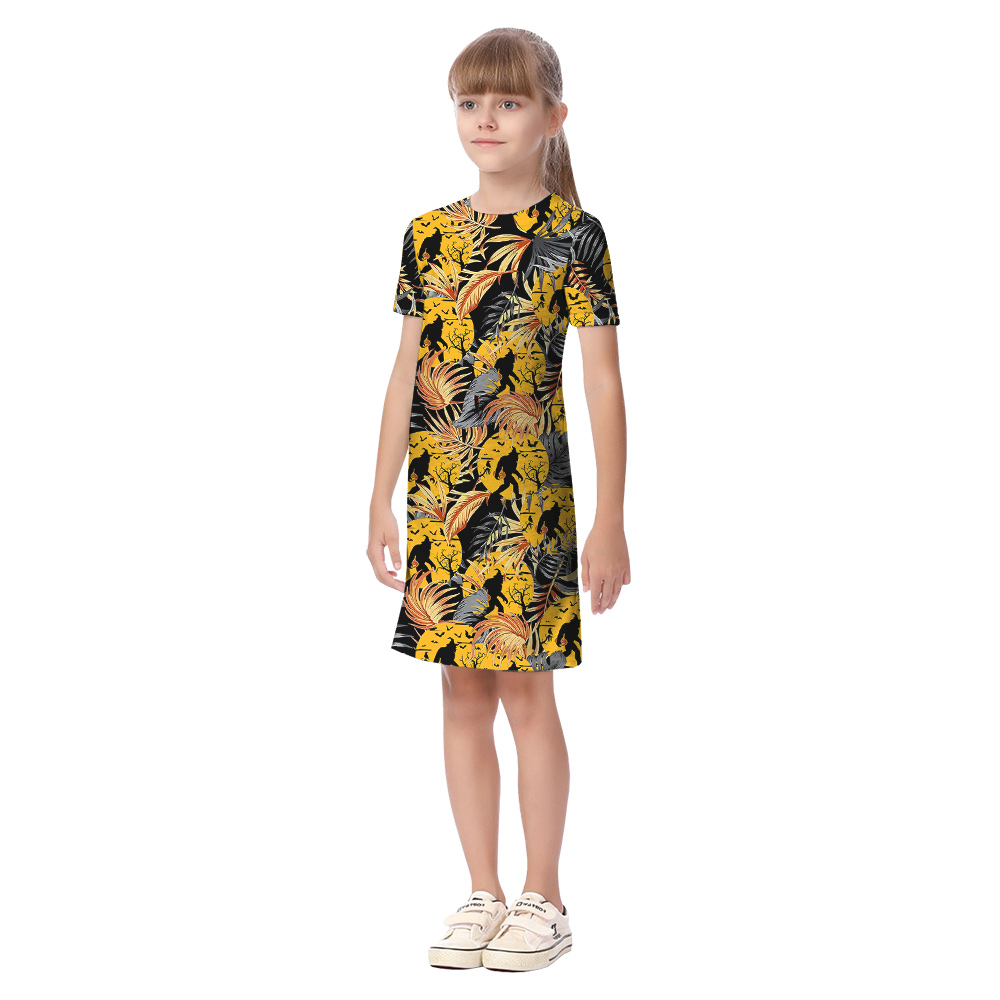 Halloween Bigfoot Tropical Matching Family Hawaiian Outfits