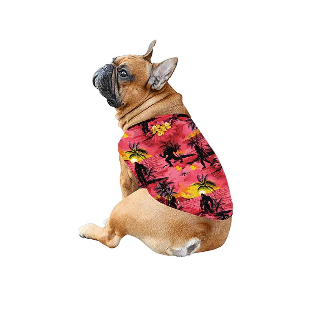 Tropical Sunset Beach Bigfoot Family Matching Red Hawaiian Outfits
