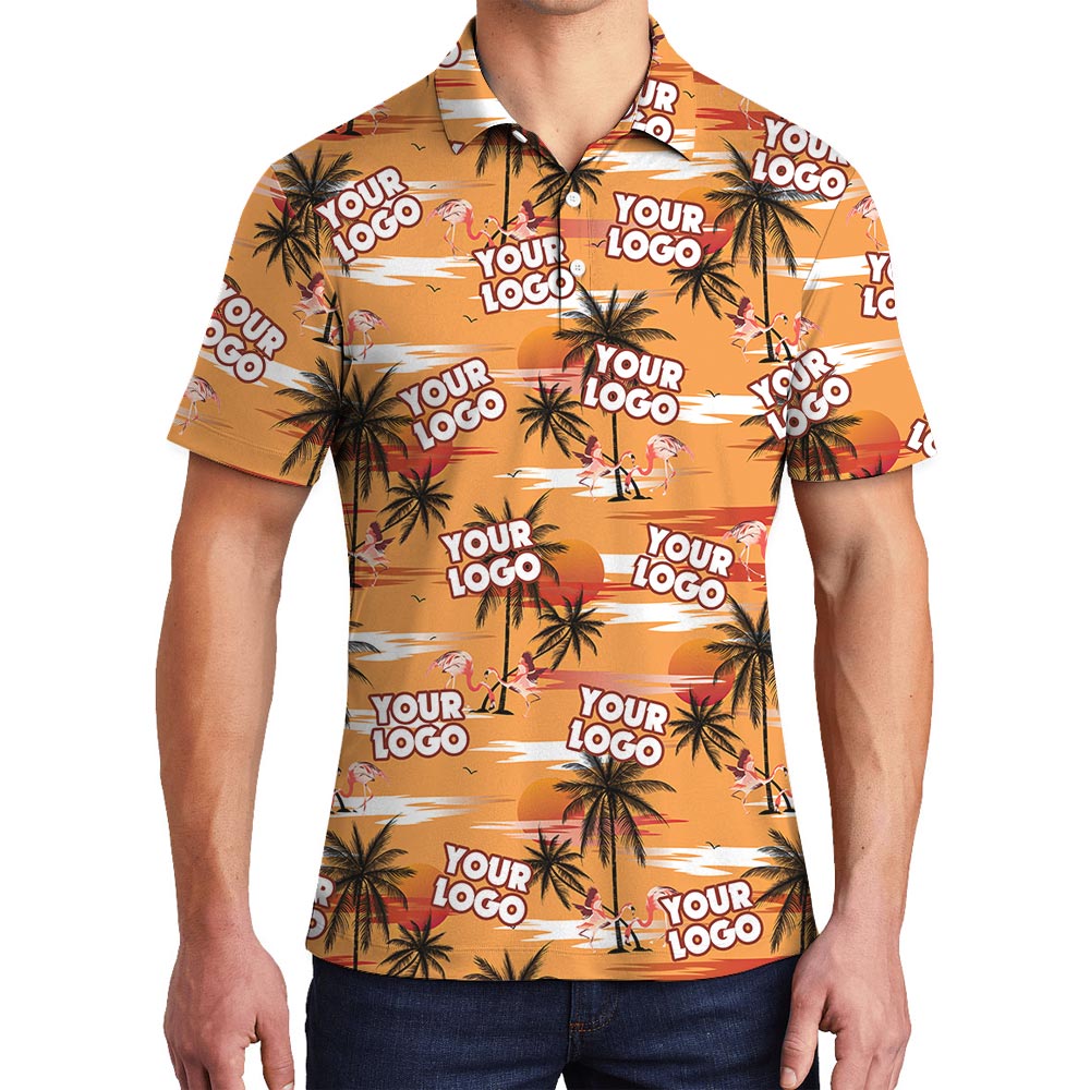 Men's Hawaiian Polo Custom Logo Team - variant image 1