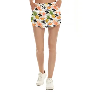 Cute Bigfoot With Surfing Board Pineapple Hawaiian Beach Shorts For Women
