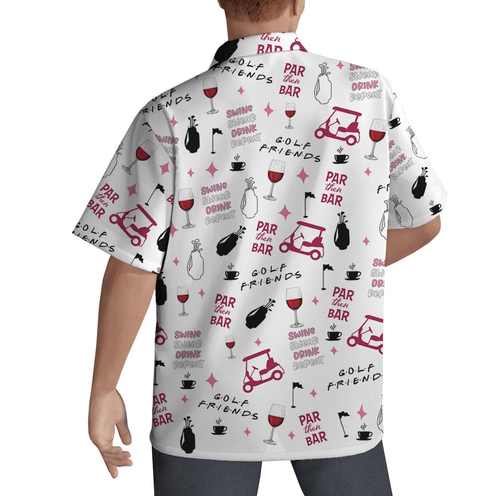 Flamingo Golf Hawaiian Button Up Shirt