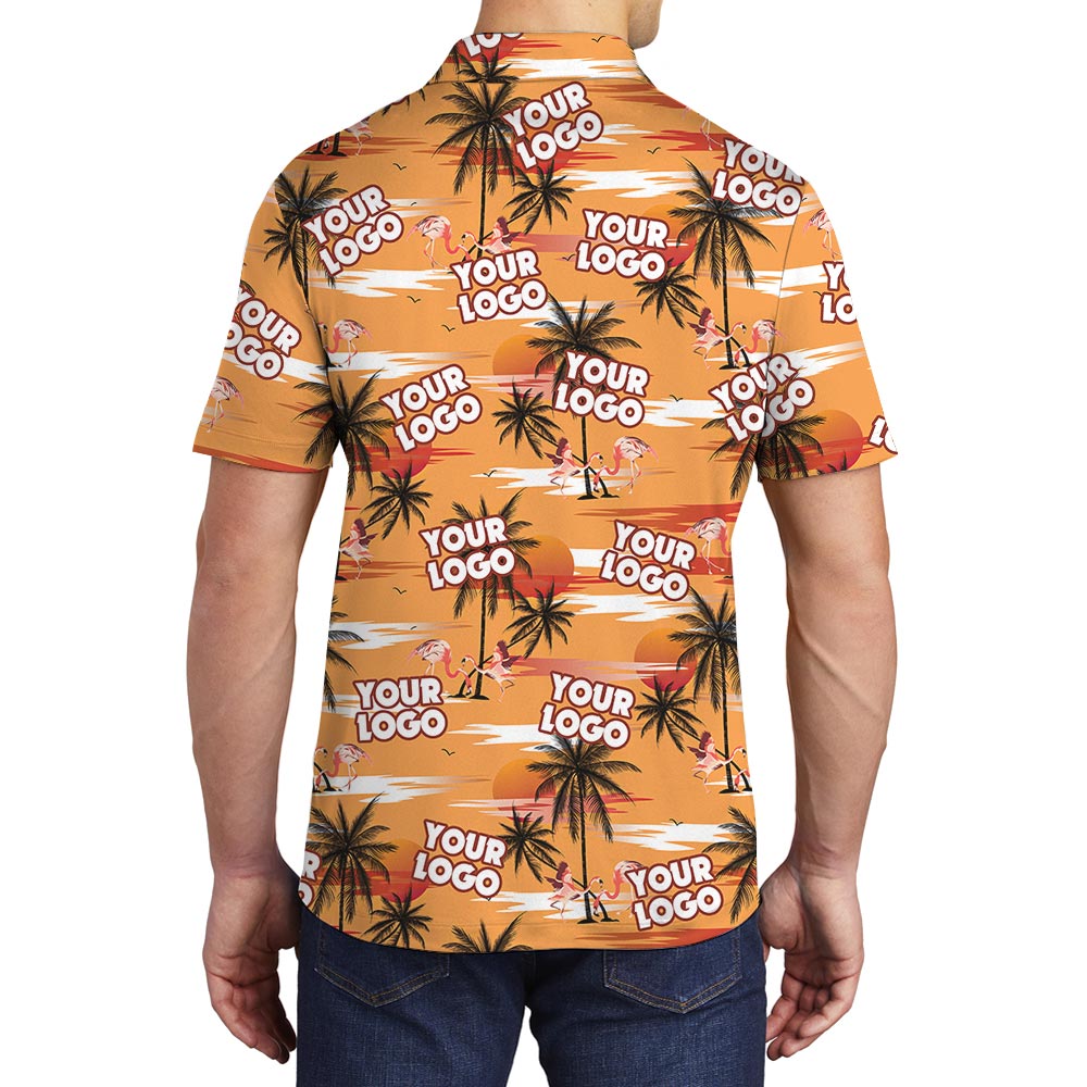 Men's Hawaiian Polo Custom Logo Team