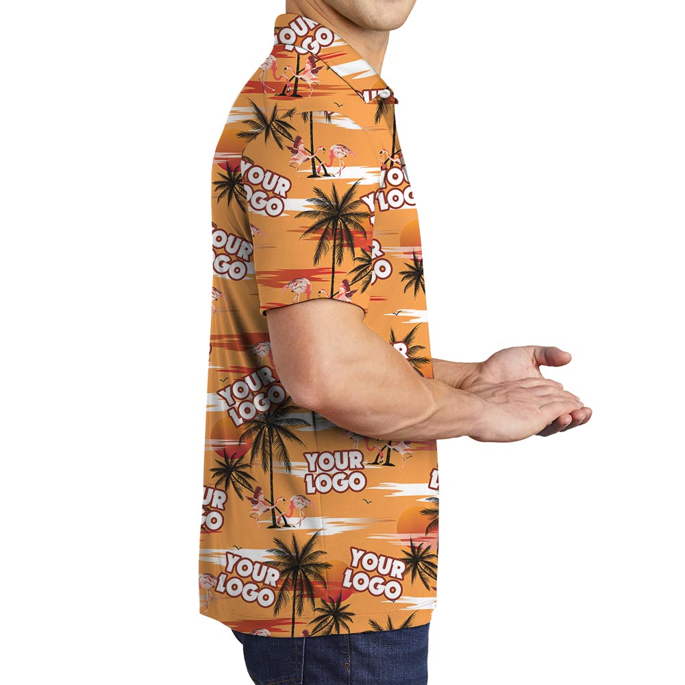 Men's Hawaiian Polo Custom Logo Team