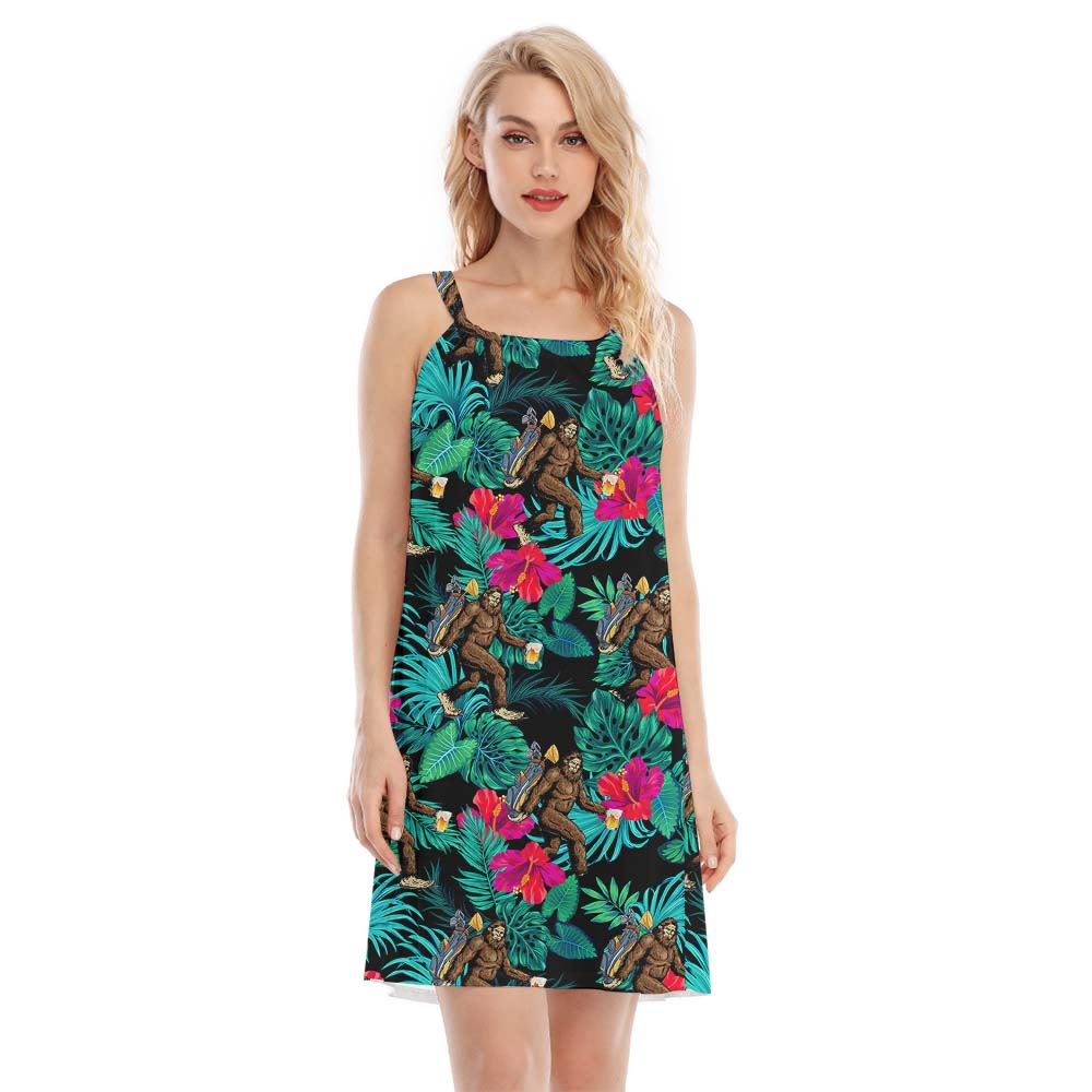 Bigfoot Golfer Beer Tropical Cami Women's Dress - variant image 1