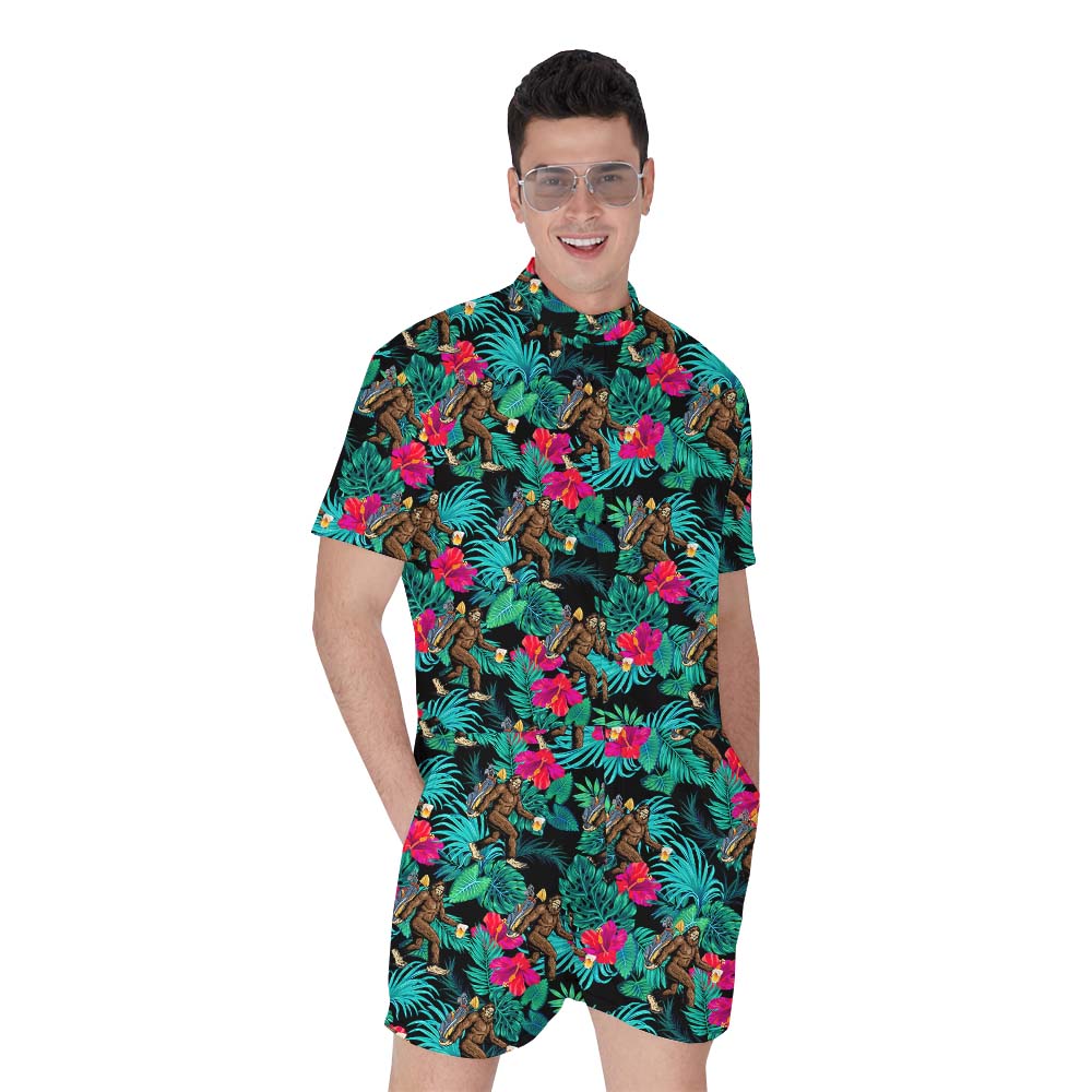 Sasquatch Golf Beer Tropical Men's Romper - variant image 1
