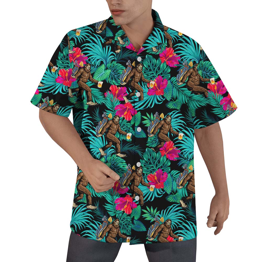 Bigfoot Golf Beer Tropical Hawaiian Shirt For Men - variant image 1