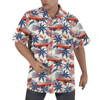 4th of July Custom Hawaiian Shirt with Car