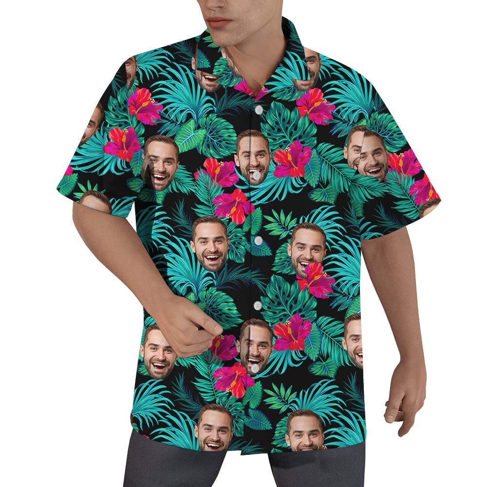 Custom Hibiscus Themed Hawaiian Shirt With Multiple Faces - variant image 1