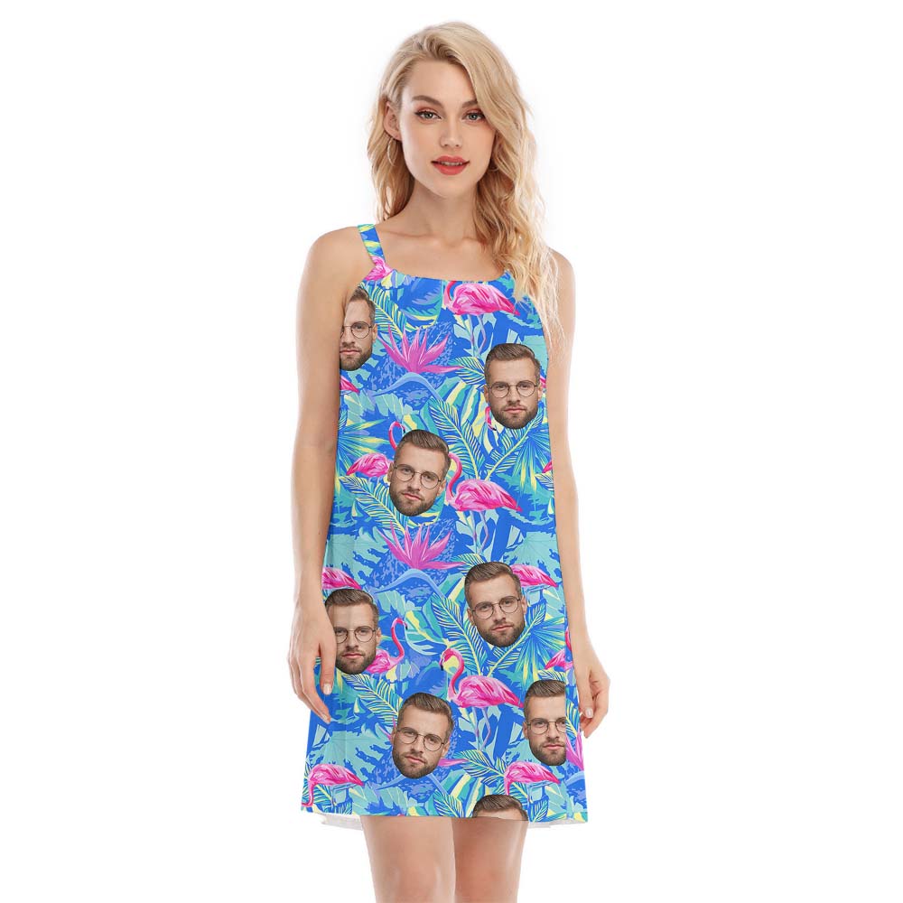 Personalized Photo With Flamingo Women's Cami Dress - variant image 1