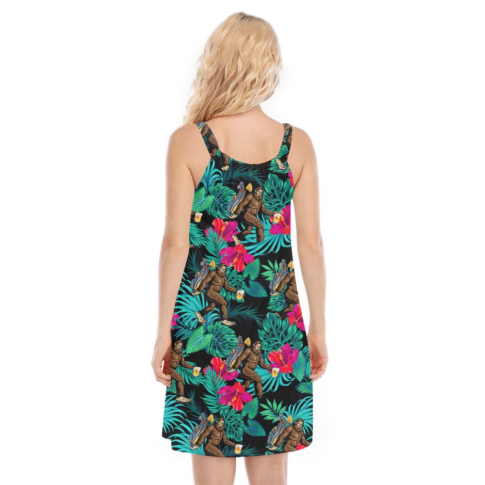 Bigfoot Golfer Beer Tropical Cami Women's Dress