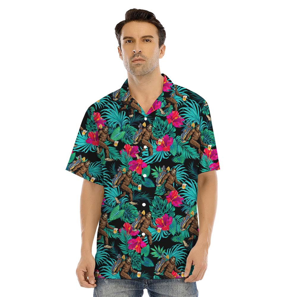 Beer-Drinking Bigfoot Hawaiian Tropical Matching Family Outfits