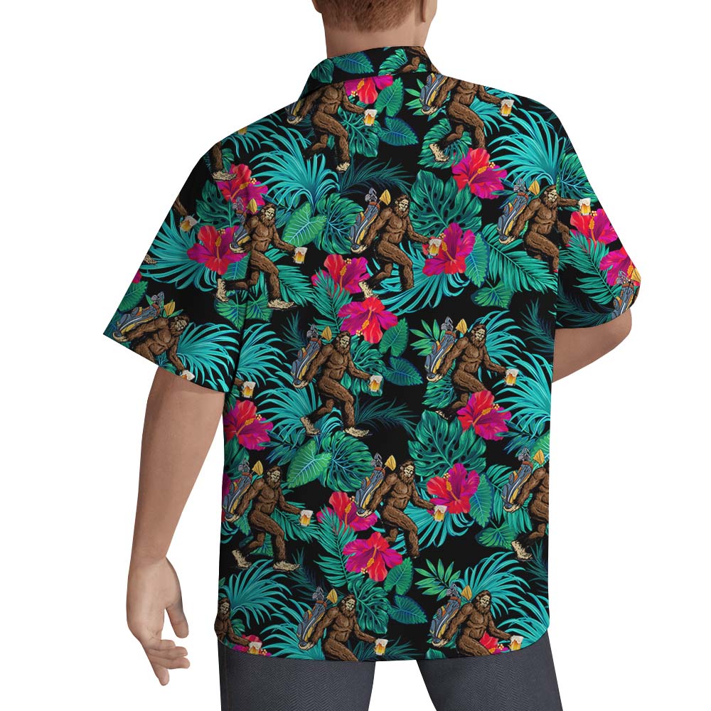 Bigfoot Golf Beer Tropical Hawaiian Shirt For Men