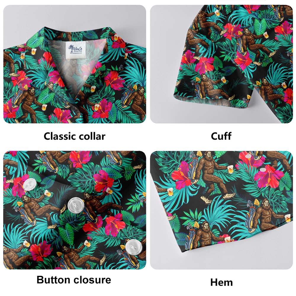 Bigfoot Golf Beer Tropical Hawaiian Shirt For Men