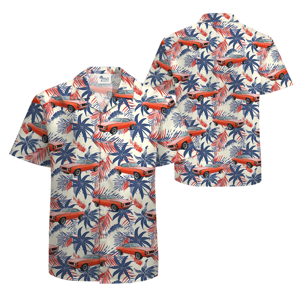 4th of July Custom Hawaiian Shirt with Car