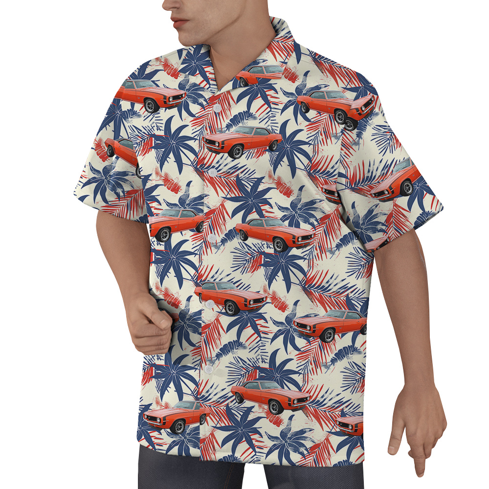 4th of July Custom Hawaiian Shirt with Car