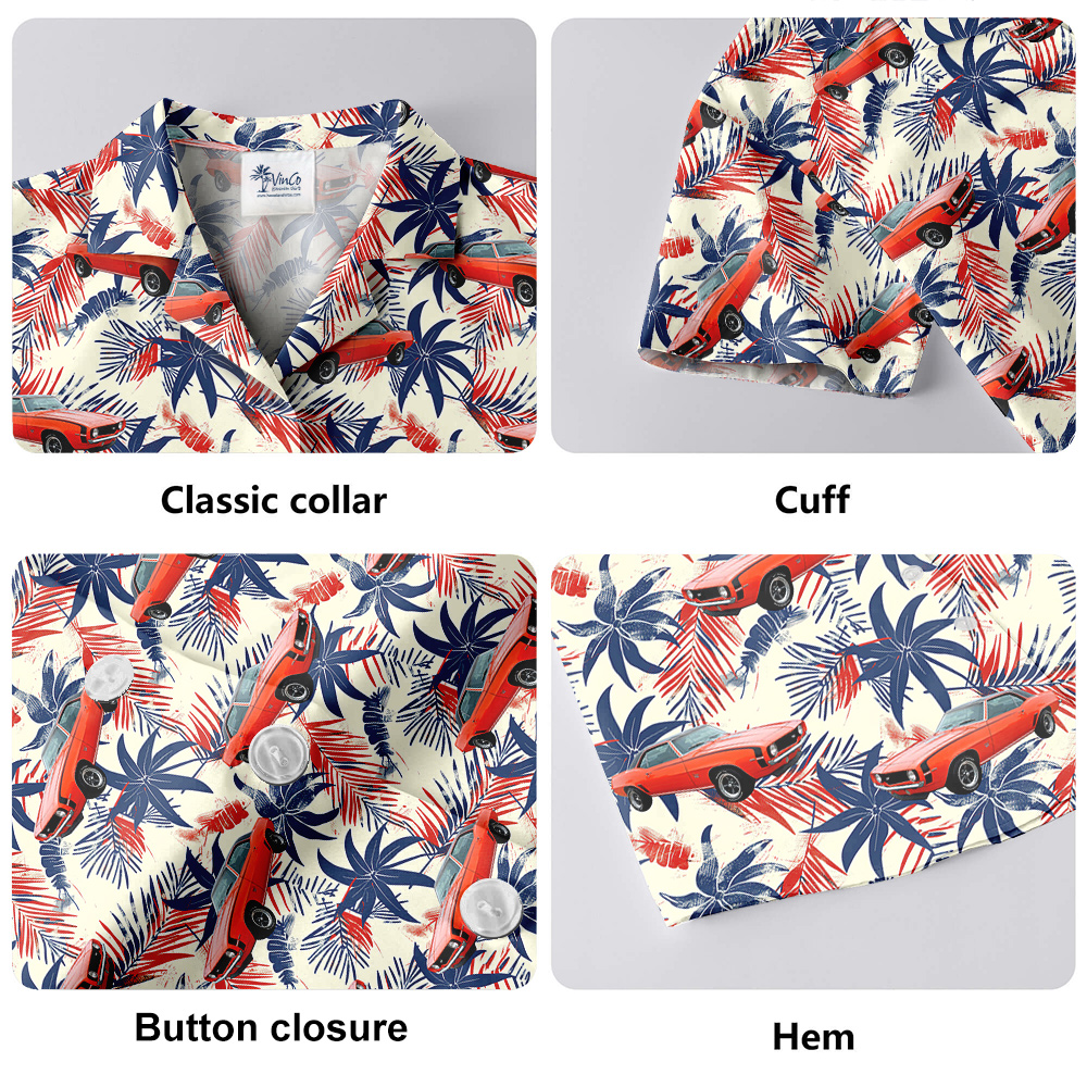 4th of July Custom Hawaiian Shirt with Car