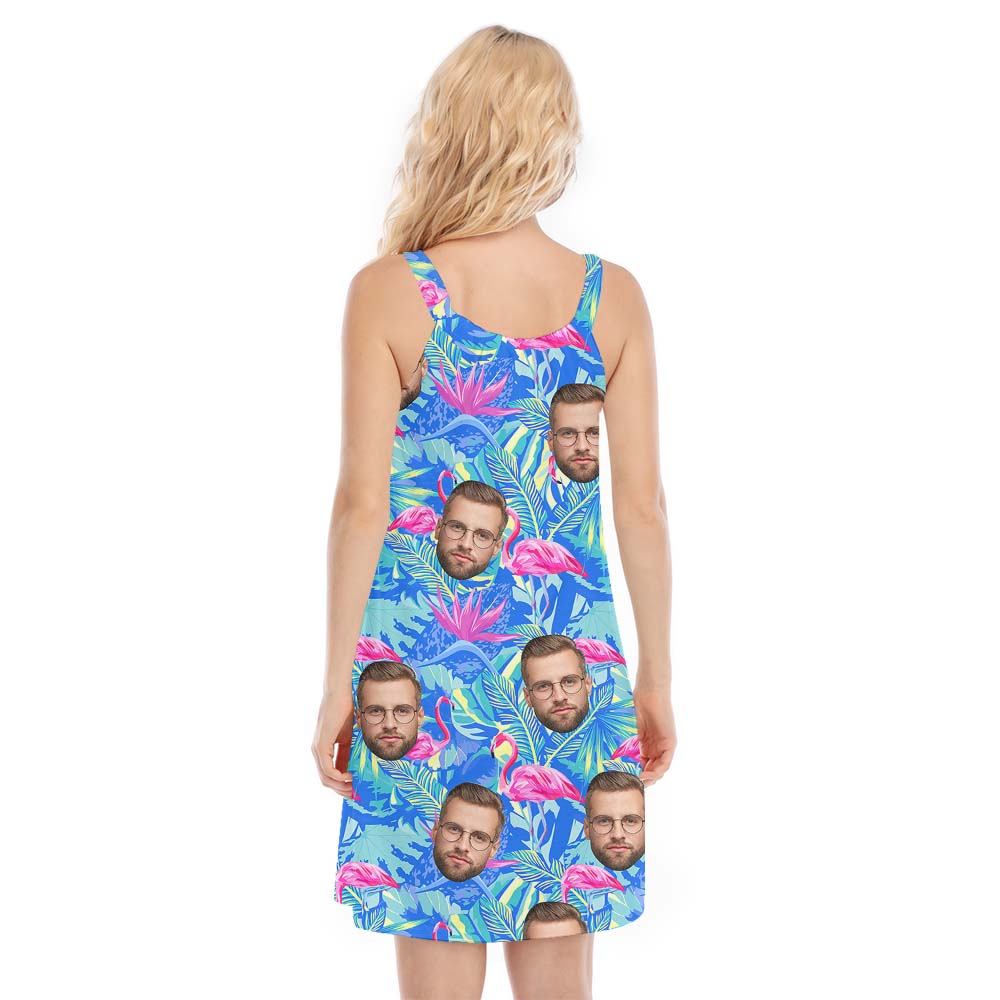 Personalized Photo With Flamingo Women's Cami Dress