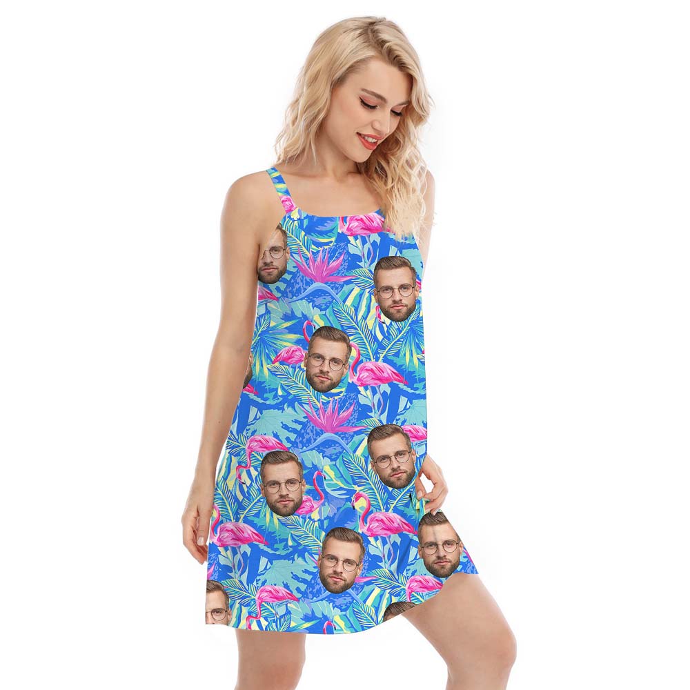Personalized Photo With Flamingo Women's Cami Dress