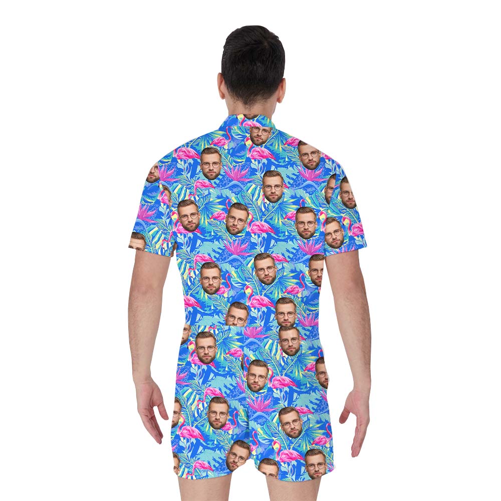 Customized Face Flamingo Aloha Men's Romphim