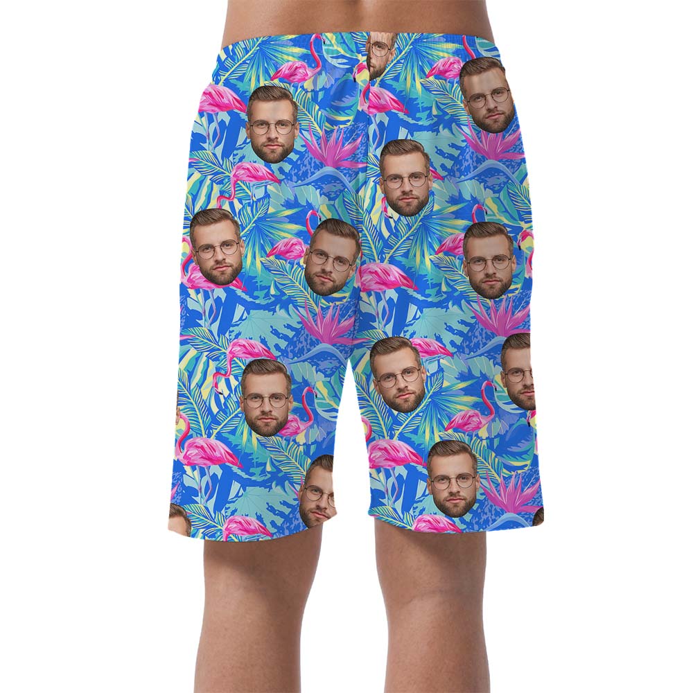 Personalized Flamingo Logo Print Men's Shorts