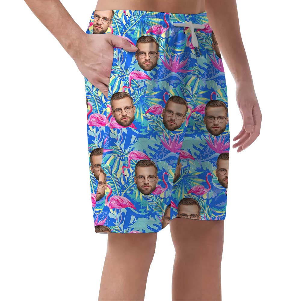 Personalized Flamingo Logo Print Men's Shorts