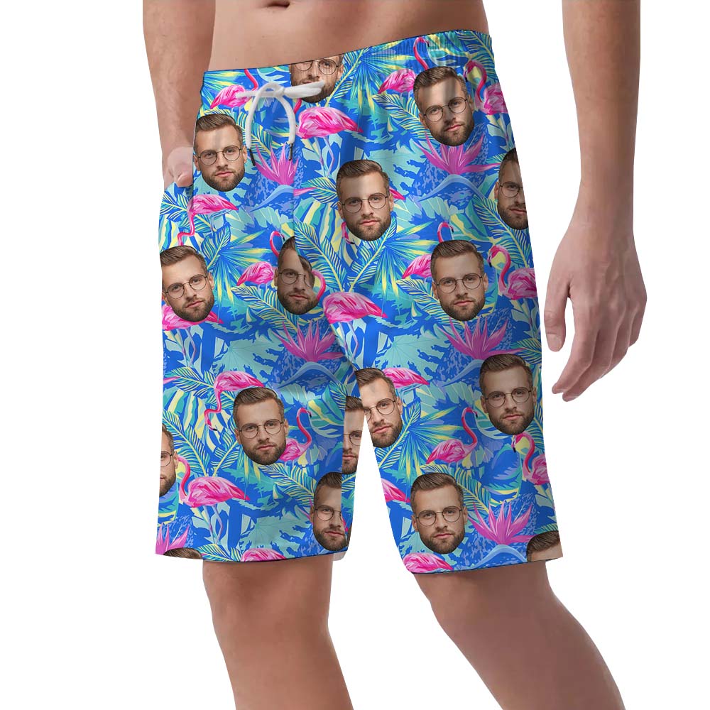 Personalized Flamingo Logo Print Men's Shorts