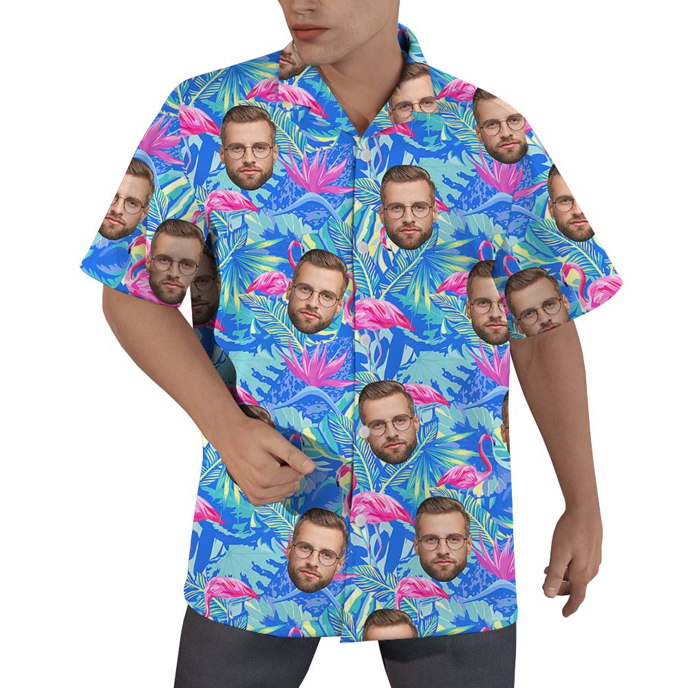 Custom Hawaiian Shirt with Flamingo and Faces - variant image 1