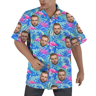 Custom Hawaiian Shirt with Flamingo and Faces