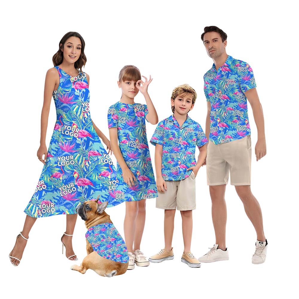 Tropical Custom Logo Print Hawaiian Shirt For Family And Dogs - variant image 1
