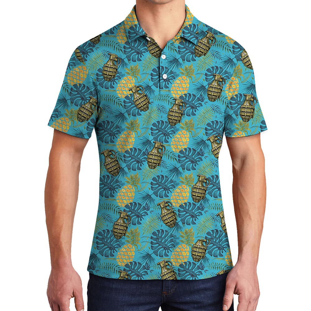 Pineapple Bomb Hawaiian Polo Men - variant image 1