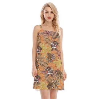 Funny Bigfoot Baseball Classic Palm Tree Hawaiian Cami Dress