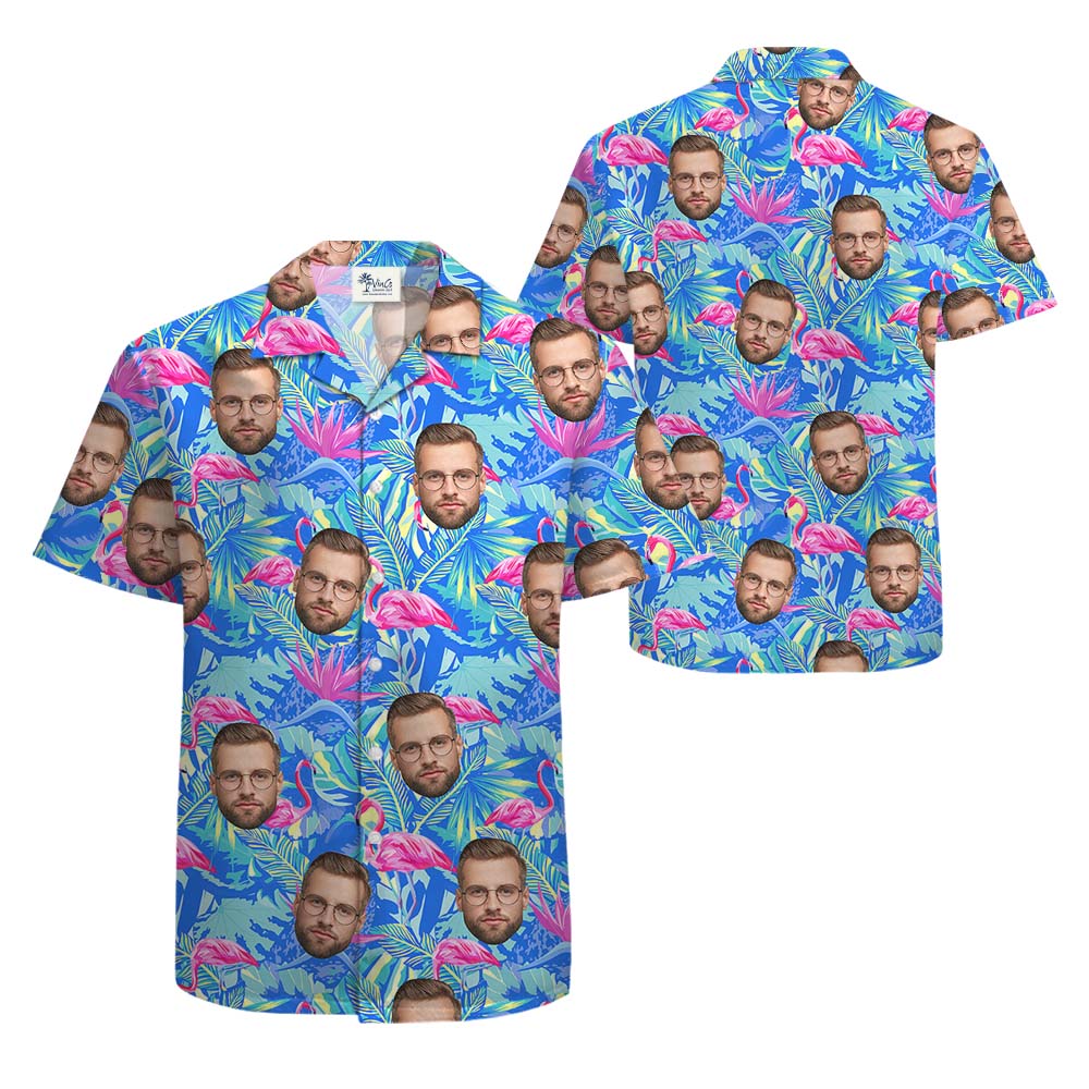 Custom Hawaiian Shirt with Flamingo and Faces