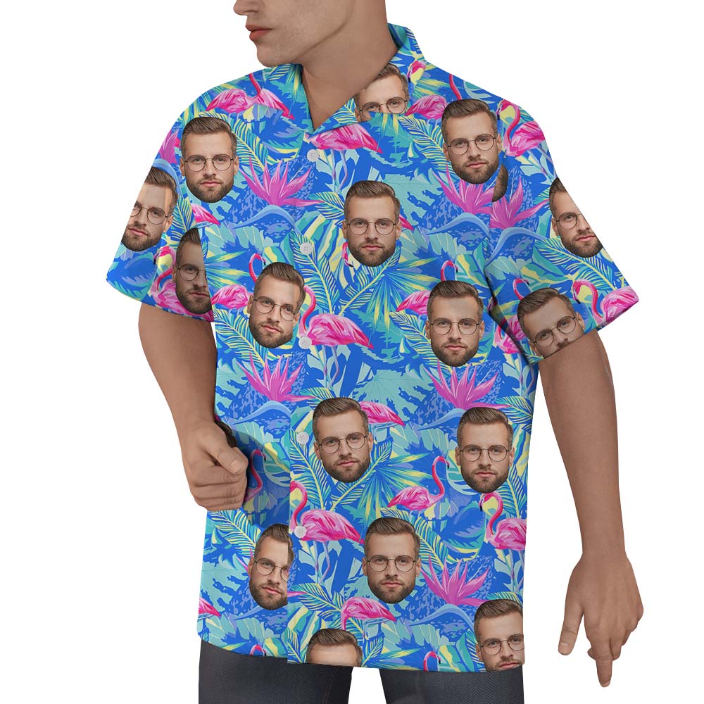 Custom Hawaiian Shirt with Flamingo and Faces