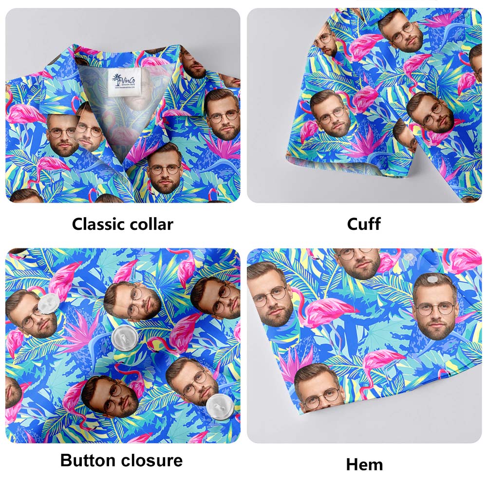 Custom Hawaiian Shirt with Flamingo and Faces