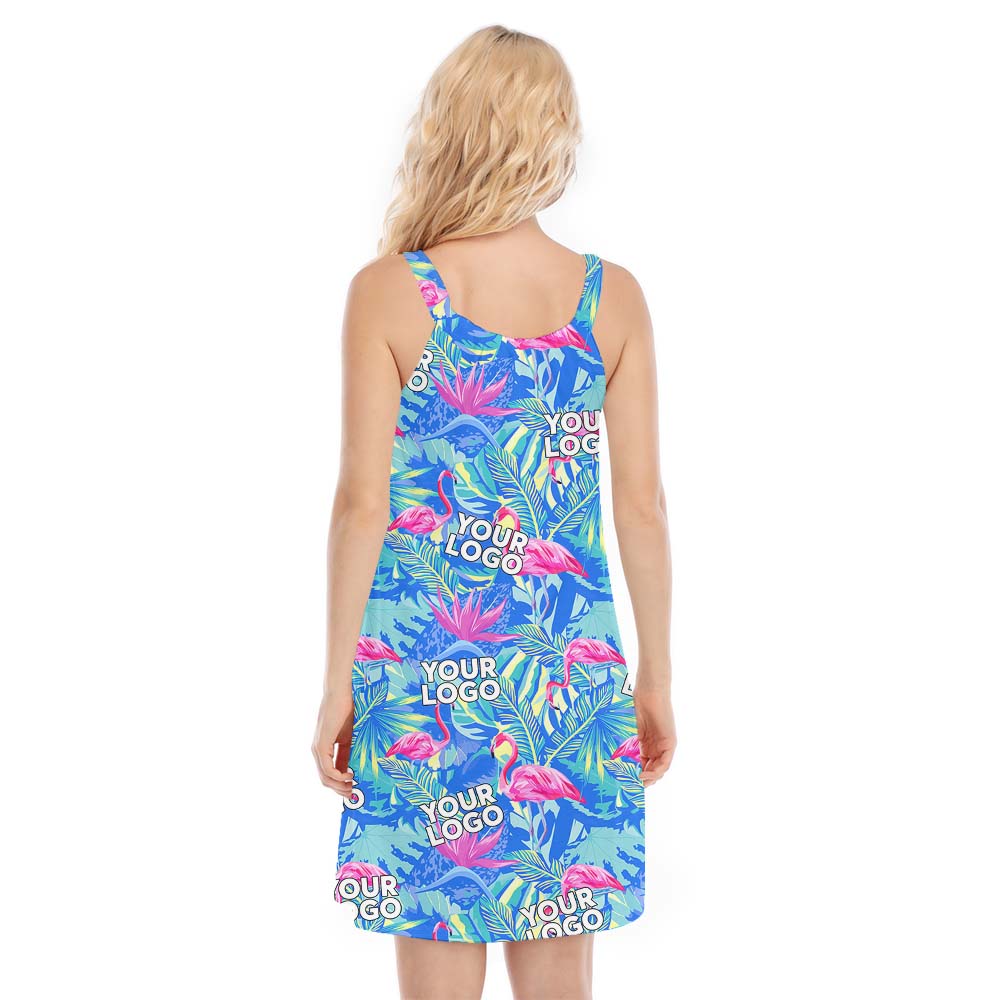 Tropical Flamingo Cami Dress with Custom Photos
